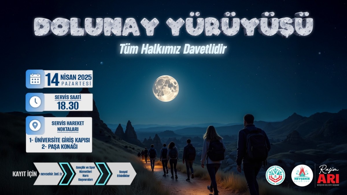 Nevşehir'de Dolunay Yürüyüşü: 70. Yıl Kutlaması
